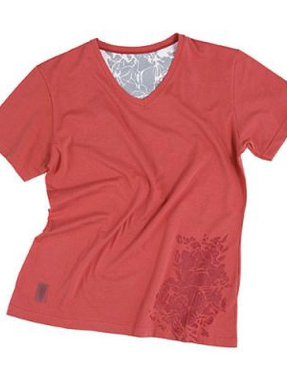 Volvo Women's V-Neck Short Sleeve Tee in Coral S NWOT